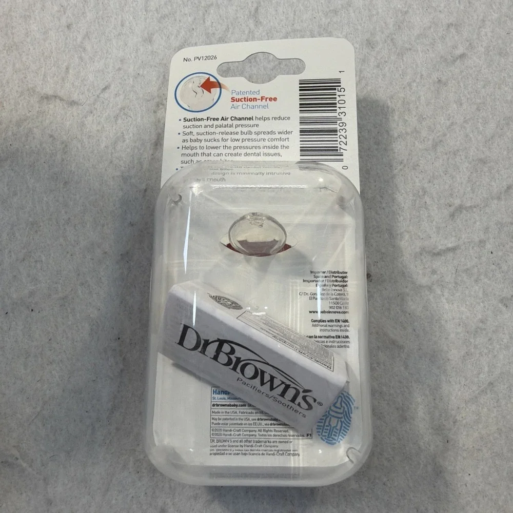 Dr Brown's PreVent Pacifiers 2-Pack 0-6 Months NEW